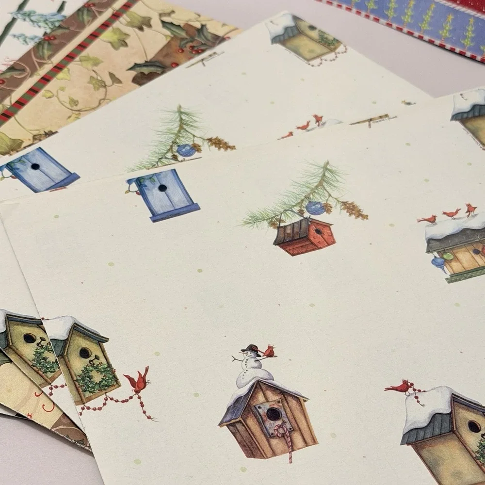 VTG Lot Wrapping Paper Mixed Patterns Sheets Kitsch Holiday Christmas MCM Retro